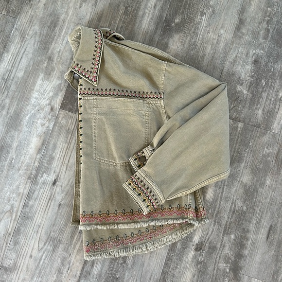 Zara embroidered cotton overshirt - Picture 3 of 12